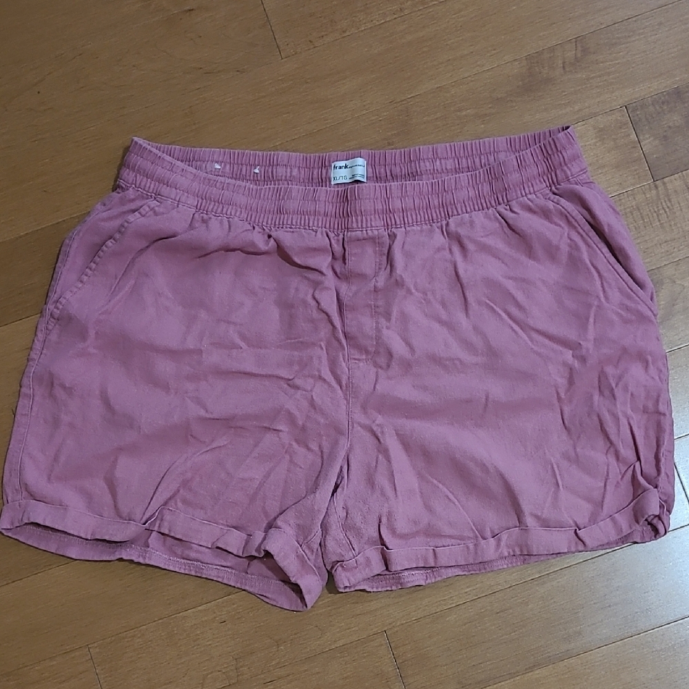 Pink Cargo Shorts with Elastic Waistband